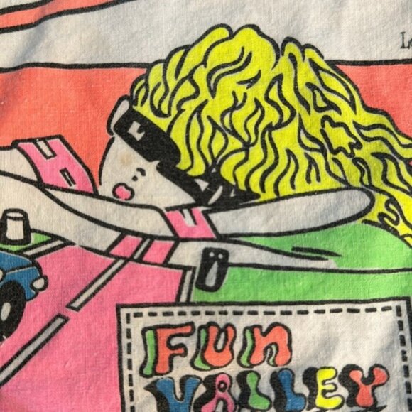 VTG Les Copines Kids 80s/90s Top Neon Colors Size 8 - Picture 9 of 9